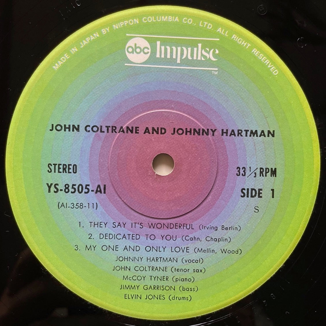 JOHN COLTRANE AND JOHNNY HARTMAN on Impulse - Japan GF LP obi YS-8505-AI