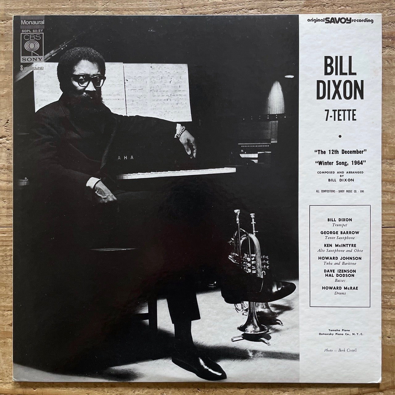 BILL DIXON 7-TETTE on Savoy - Japan CBS/SONY MONO LP SOPL-60-SY