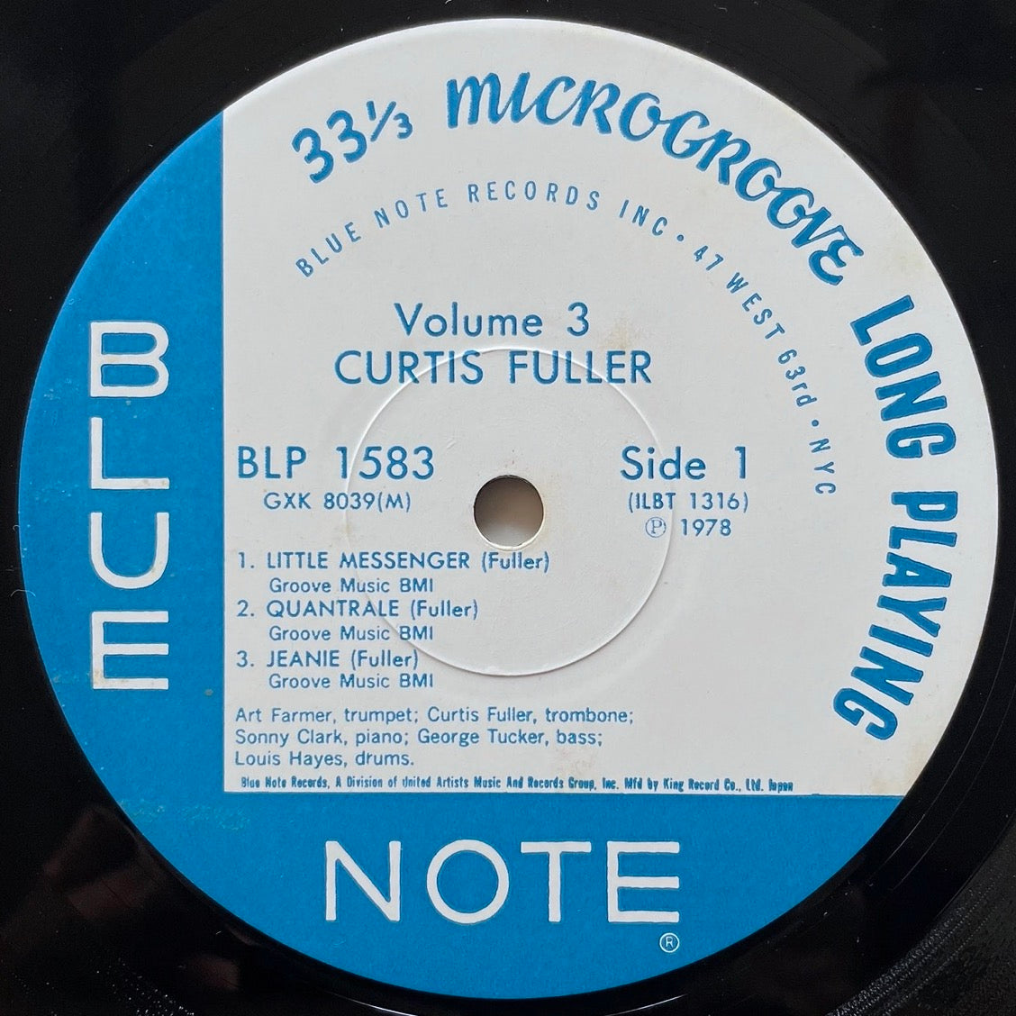 CURTIS FULLER / VOL.3 on Blue Note - Japan King LP GXK-8039 obi