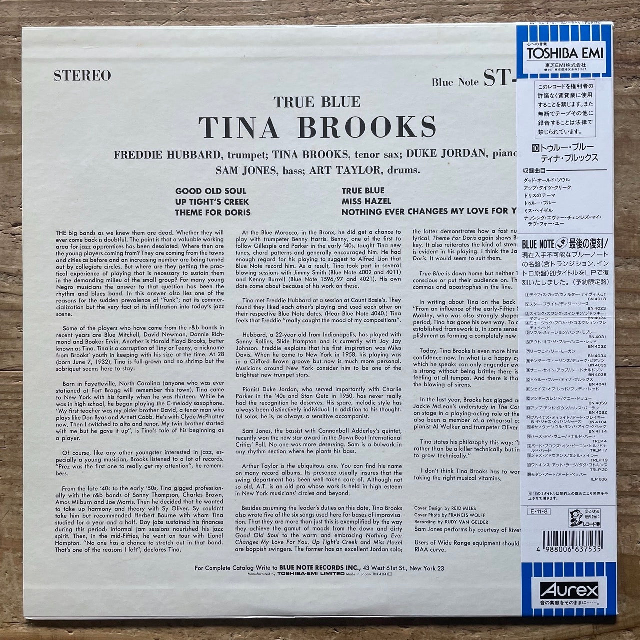 TINA BROOKS / TRUE BLUE on Blue Note - Japan LP NM BN4041 obi