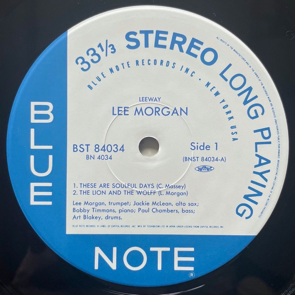 LEE MORGAN / LEEWAY on Blue Note - Japan LP NM BN4034 obi