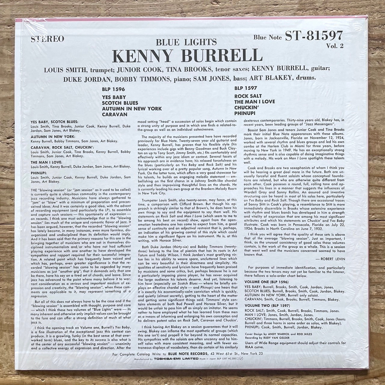 KENNY BURRELL / BLUE LIGHTS VOL.2 on Blue Note - Japan LP NM BLP1597