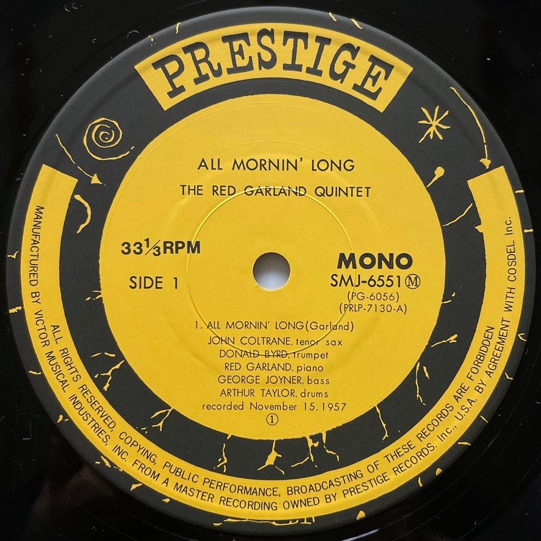 RED GARLAND QUINTET / ALL MORNIN' LONG on Prestige - Japan MONO LP NM SMJ-6551 John Coltrane