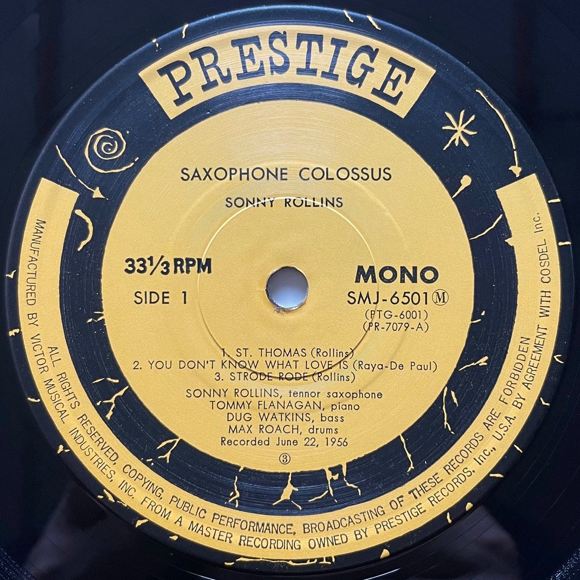 SONNY ROLLINS / SAXOPHONE COLOSSUS on Prestige - Japan MONO LP SMJ-6501 obi