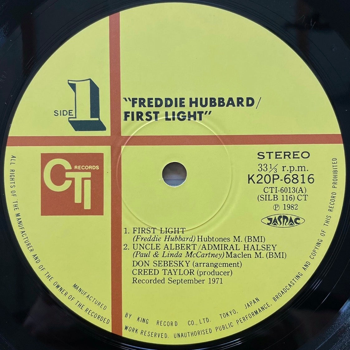 FREDDIE HUBBARD / FIRST LIGHT on CTI - Japan King LP VAN GELDER obi