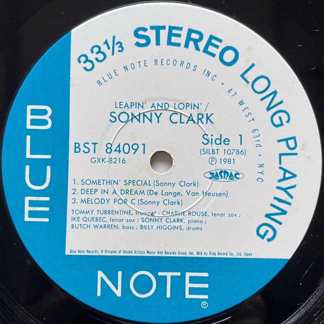 SONNY CLARK / LEAPIN' AND LOPIN' on Blue Note - Japan King LP GXK-8216