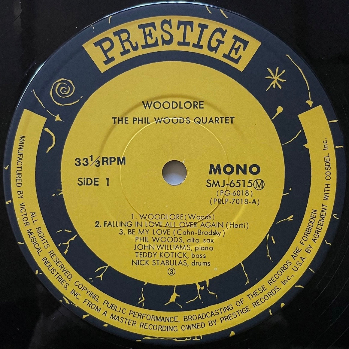 PHIL WOODS QUARTET / WOODLORE on Prestige - Japan MONO LP SMJ-6515 obi