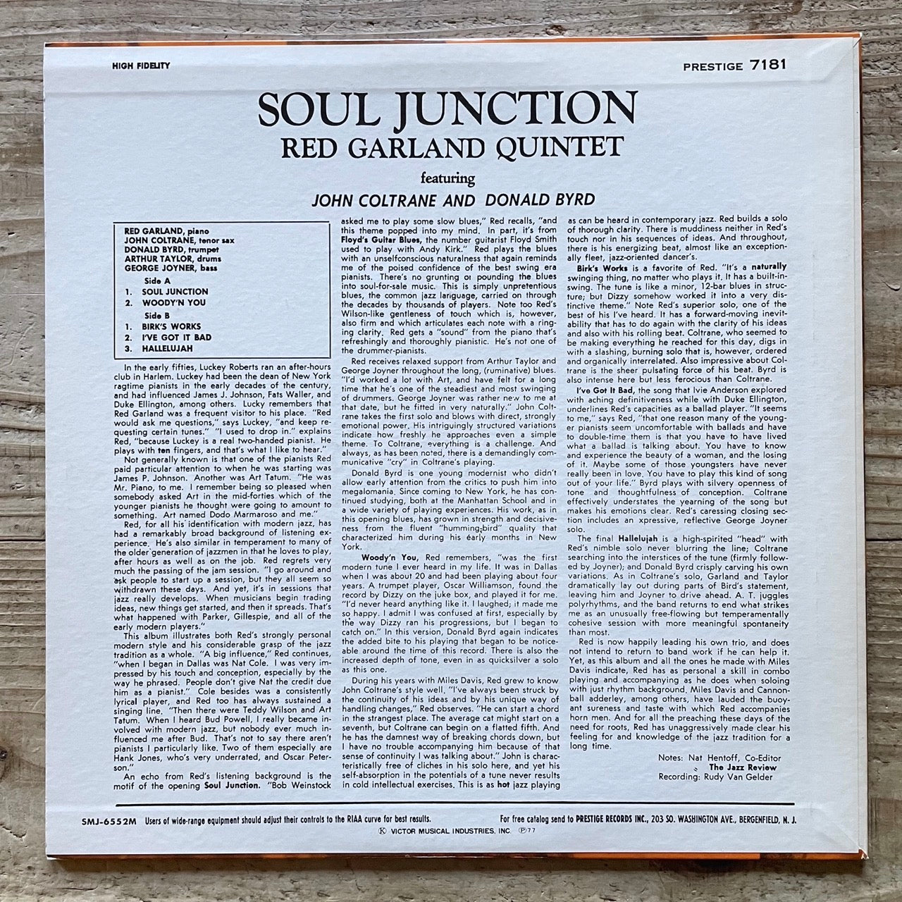 RED GARLAND QUINTET feat. JOHN COLTRANE / SOUL JUNCTION on Prestige - Japan MONO LP NM SMJ-6552
