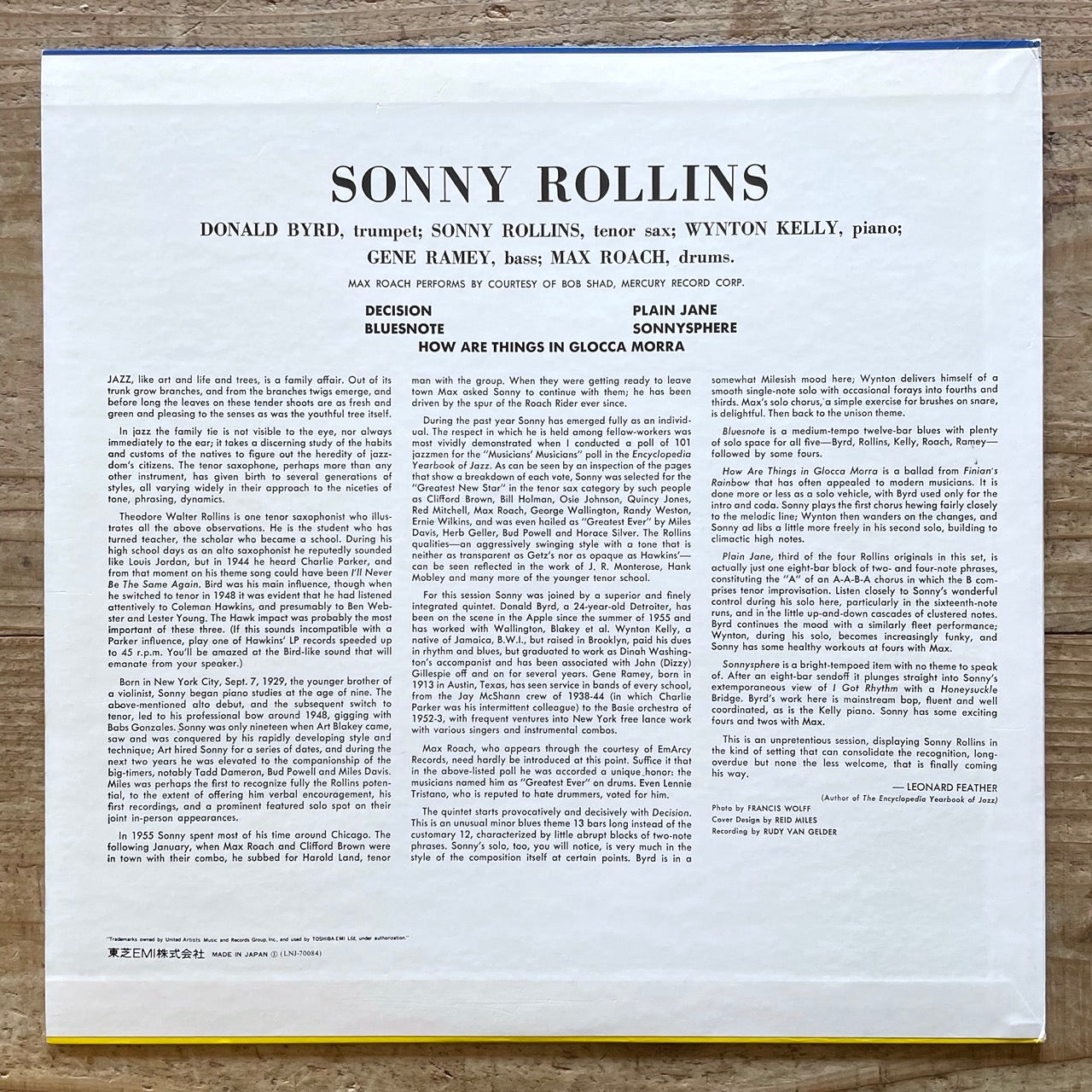 SONNY ROLLINS / VOL.1 BLP1542 - Japan Blue Note LP LNJ-70084