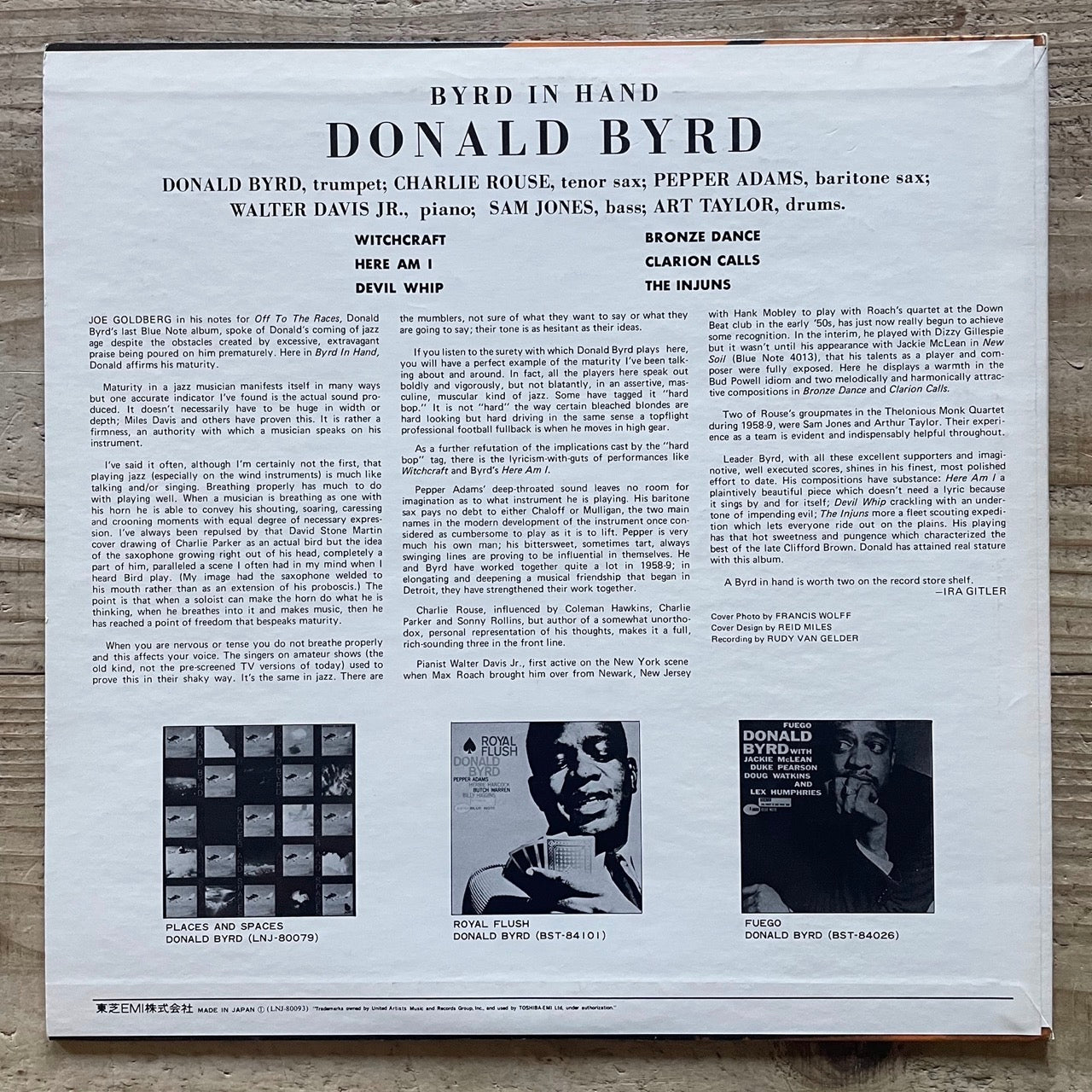 DONALD BYRD / BYRD IN HAND - Japan Blue Note LP LNJ-80093