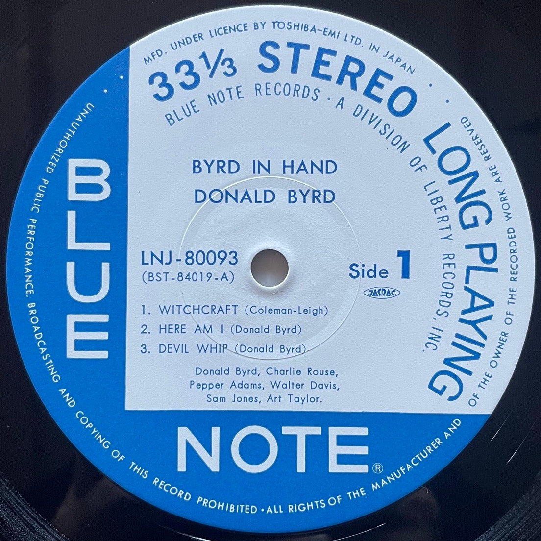 DONALD BYRD / BYRD IN HAND - Japan Blue Note LP LNJ-80093