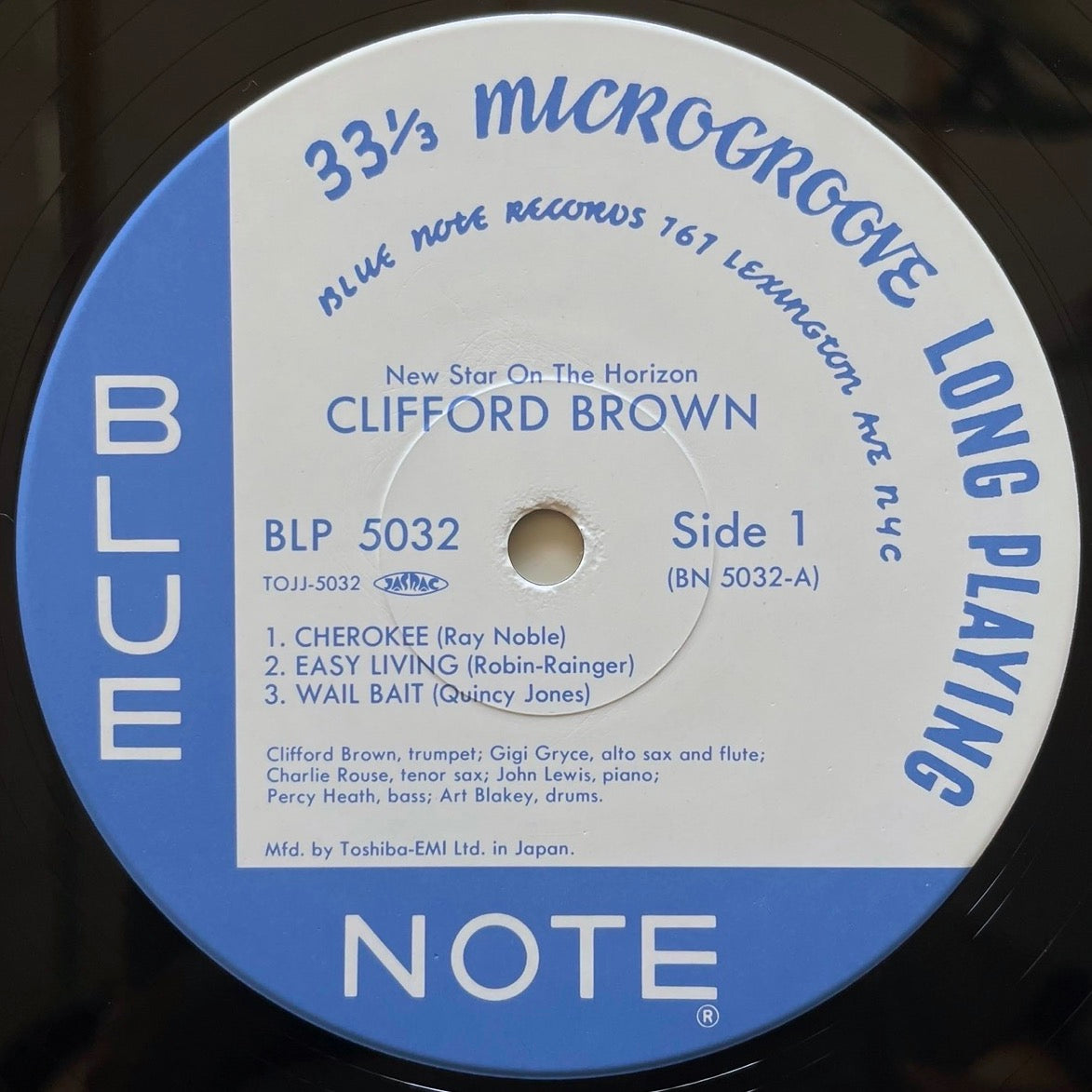 CLIFFORD BROWN / NEW STAR ON THE HORIZON - Japan Blue Note 10" NM