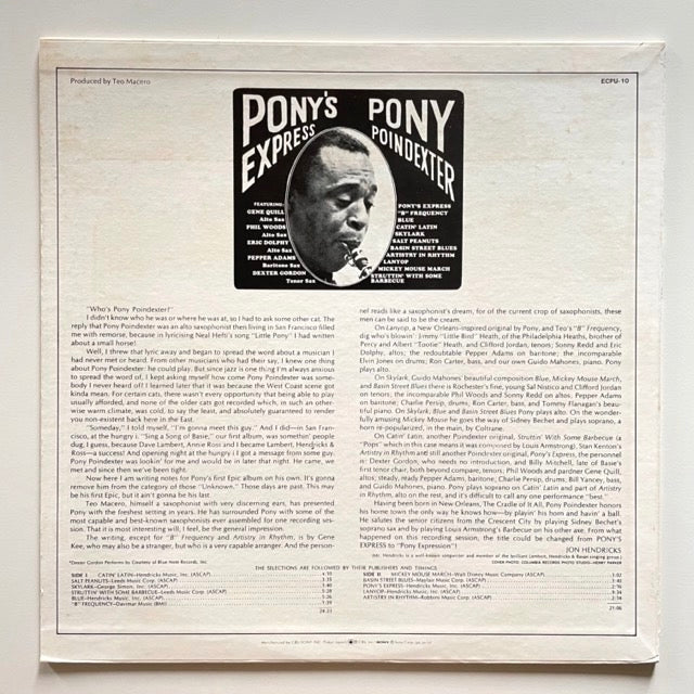 PONY POINDEXTER / PONY'S EXPRESS - Japan Epic LP