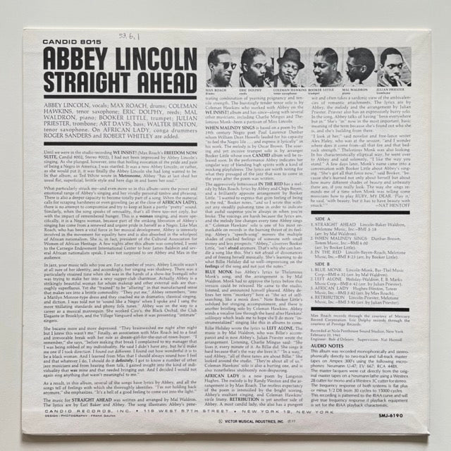 ABBEY LINCOLN / STRAIGHT AHEAD on Candid - Japan LP