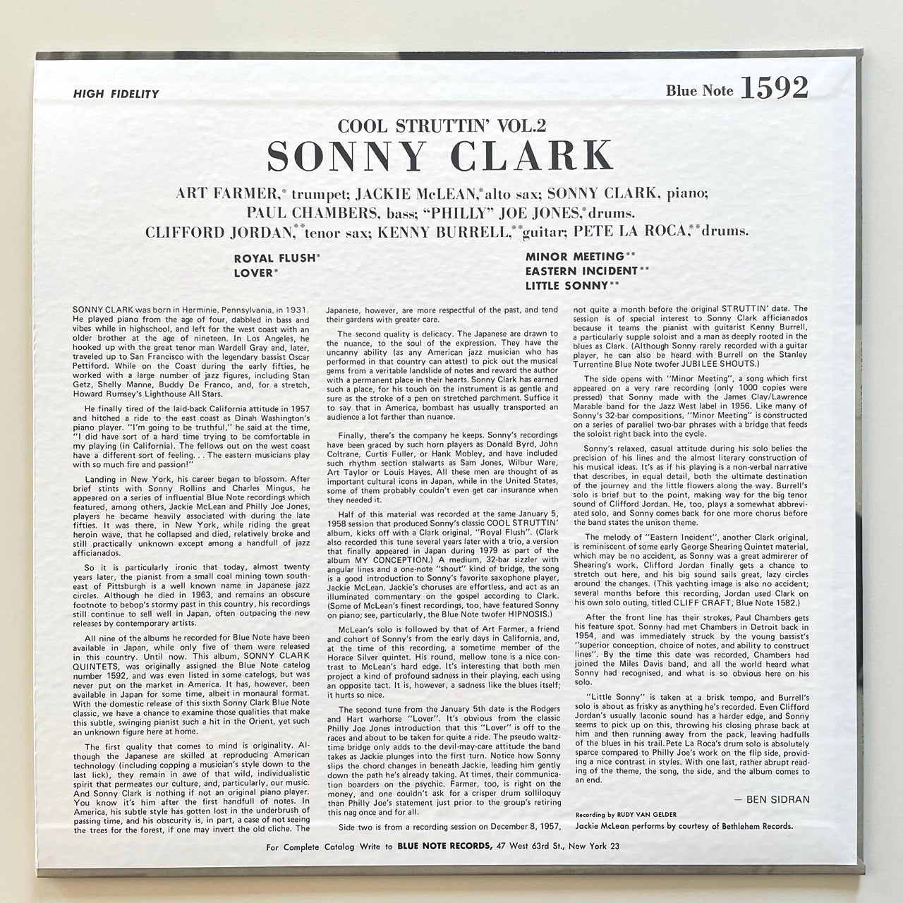 SONNY CLARK / COOL STRUTTIN' VOL.2 (BLP1592) on Blue Note DG DBLP 200g - Japan LP