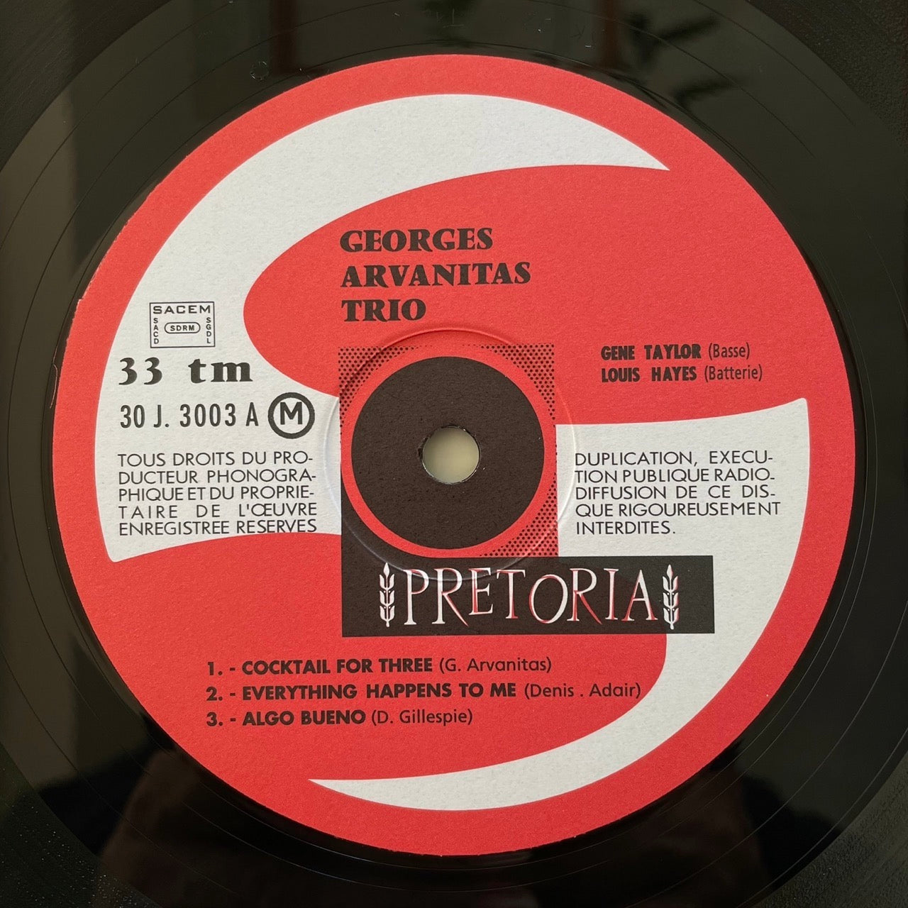 GEORGES ARVANITAS TRIO / COCKTAIL FOR THREE - French Pretoria mono reissue