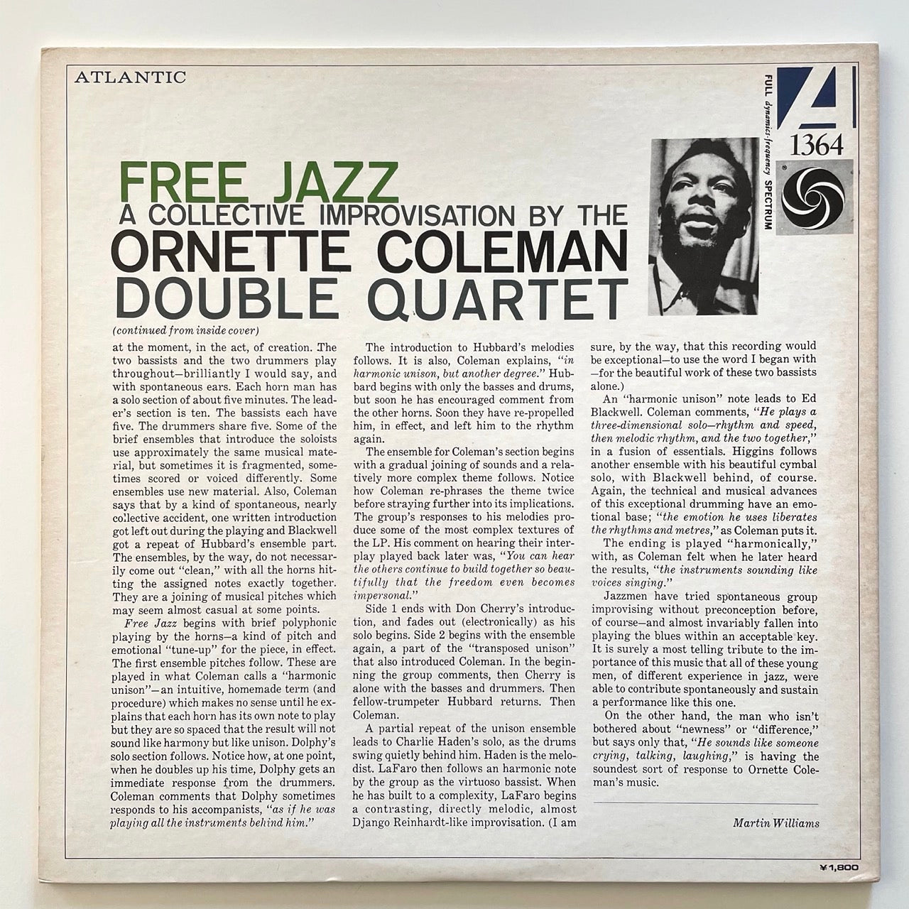 ORNETTE COLEMAN / FREE JAZZ - Japan Atlantic LP Die-Cut sleeve