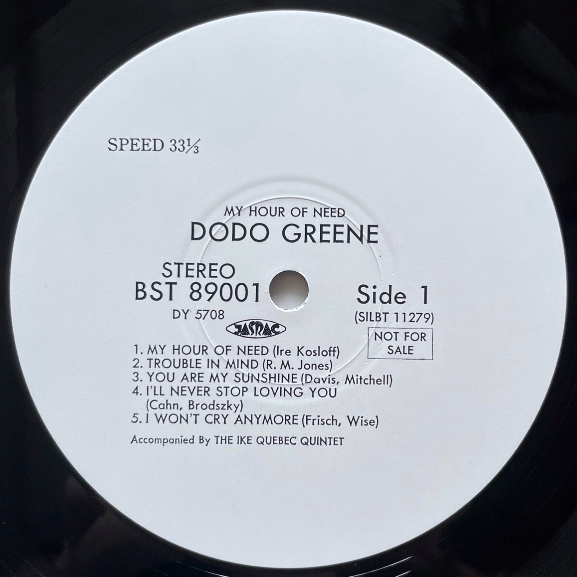 DODO GREENE feat. IKE QUEBEC QUINTET on Blue Note - Japan King Promo only LP DY-5708-1