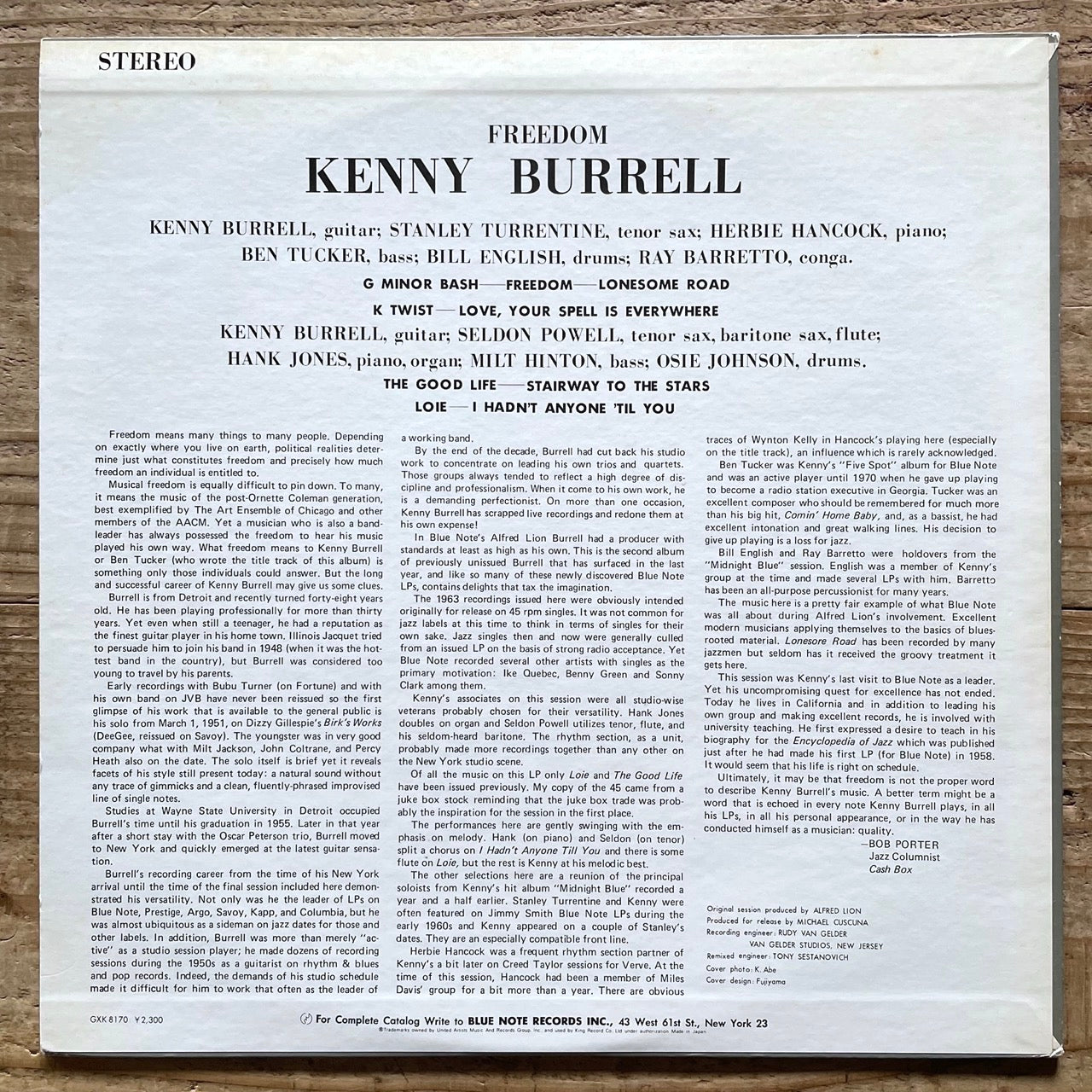 KENNY BURRELL / FREEDOM on Blue Note - Japan King LP GXK-8170