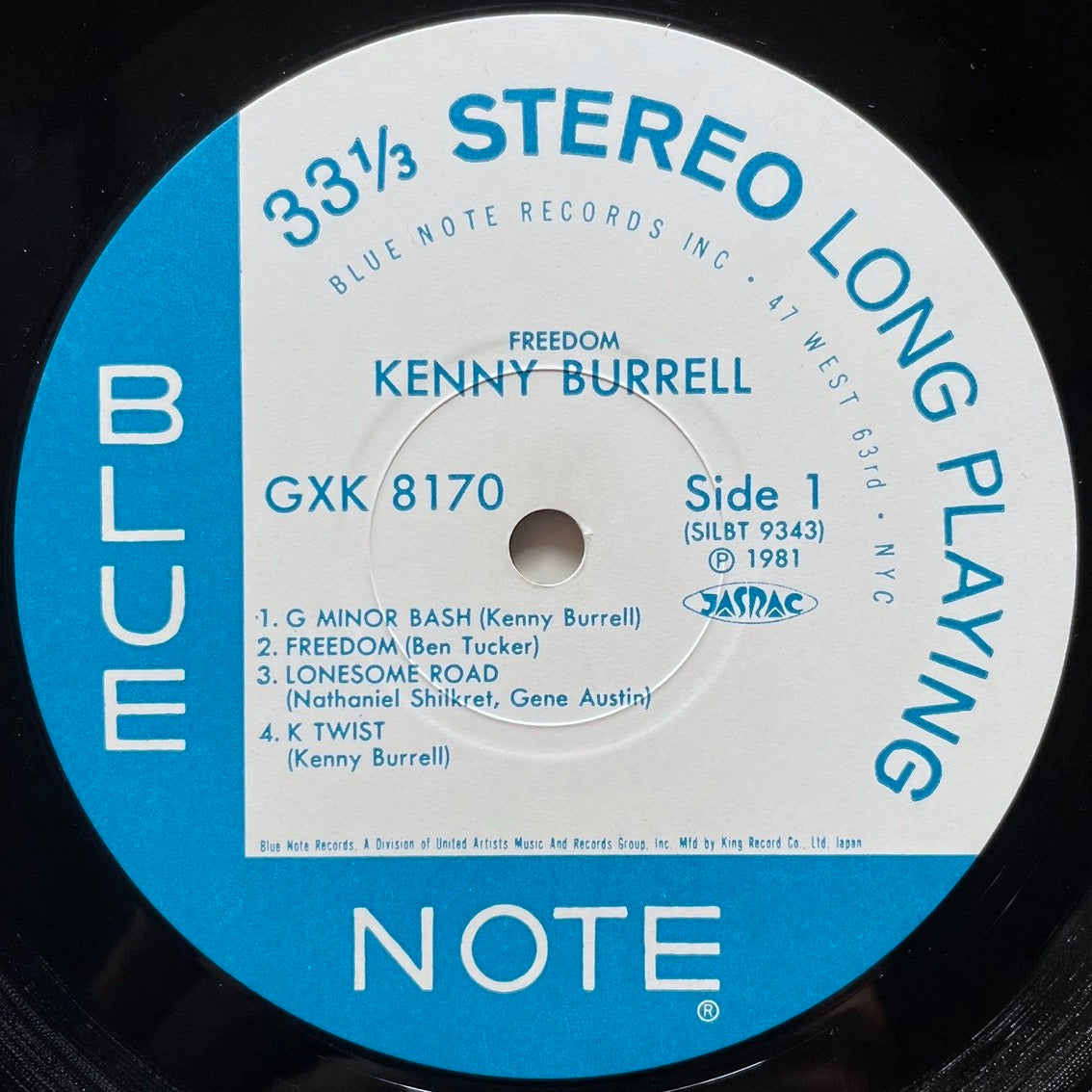 KENNY BURRELL / FREEDOM on Blue Note - Japan King LP GXK-8170