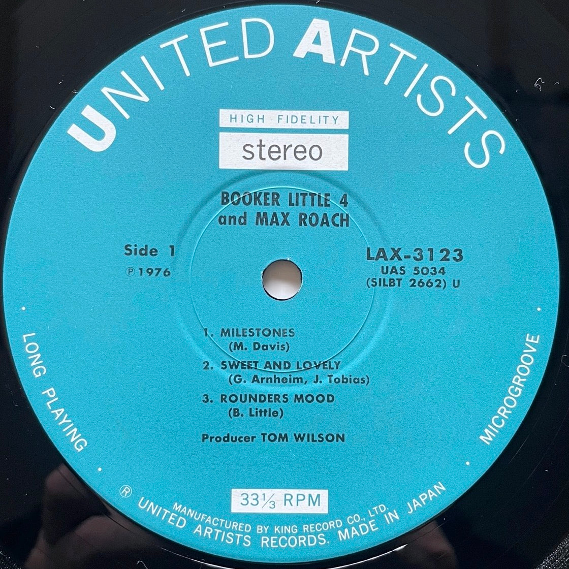 BOOKER LITTLE 4 & MAX ROACH on United Artists - Japan King LP NM LAX-3123