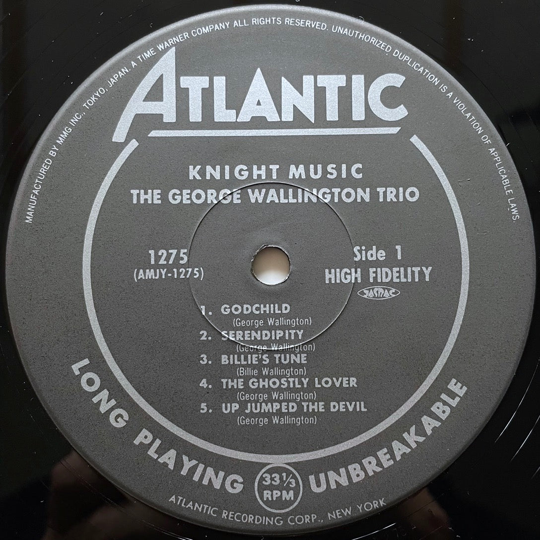GEORGE WALLINGTON TRIO / KNIGHT MUSIC on Atlantic - Japan MONO LP NM AMJY-1275 obi