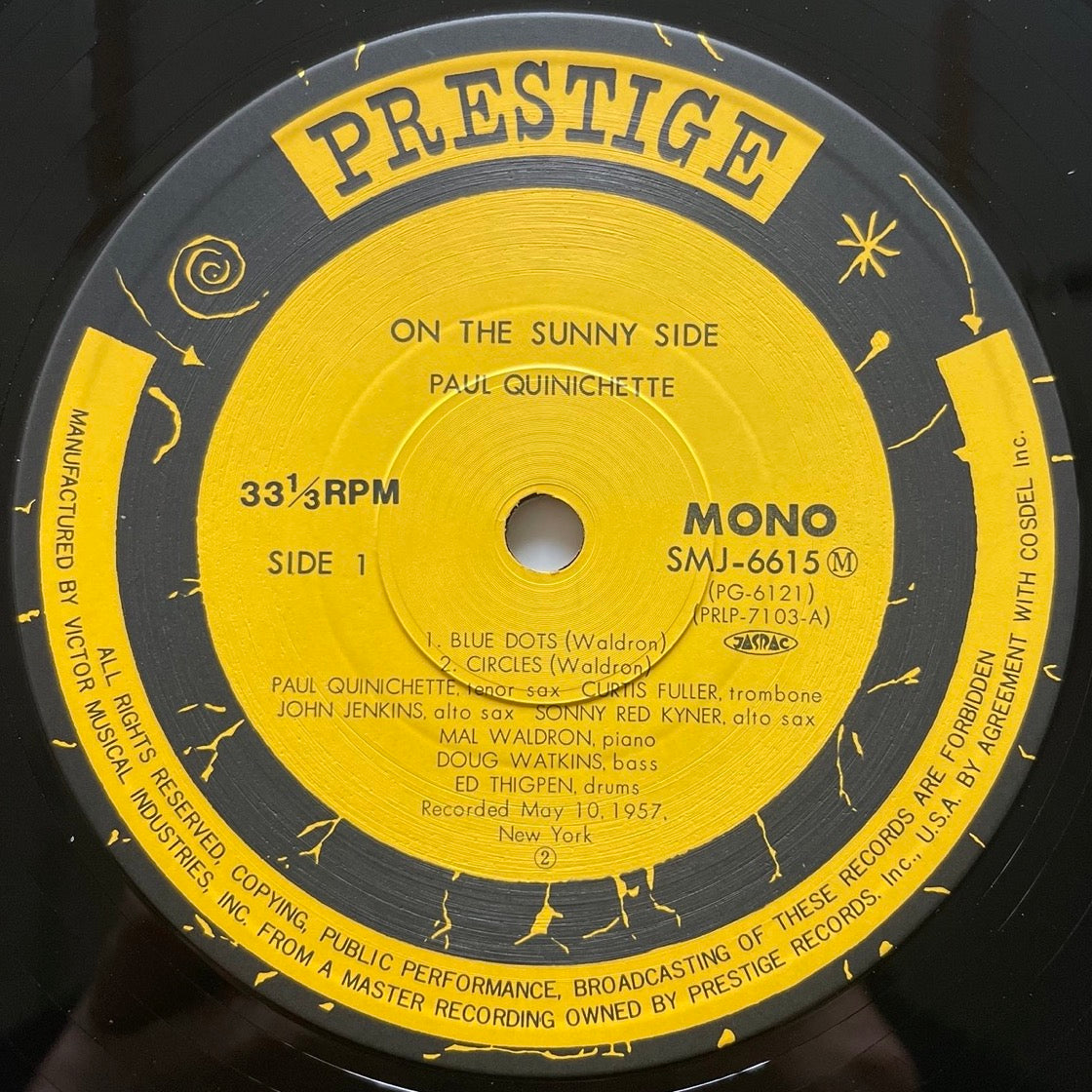 PAUL QUINICHETTE / ON THE SUNNY SIDE on Prestige - Japan MONO LP NM SMJ-6615