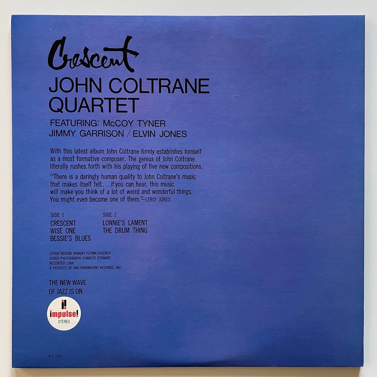 JOHN COLTRANE QUARTET / CRESCEMT - Japan Impulse LP GF sleeve NM