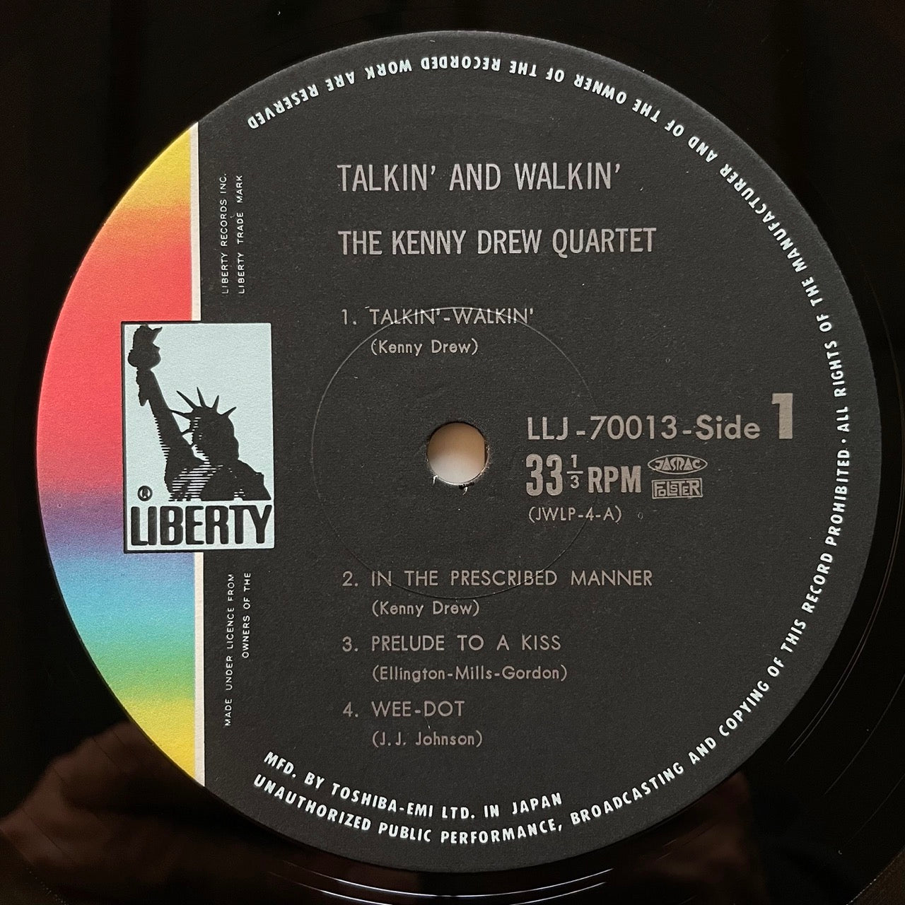 KENNY DREW QUARTET / TALKIN' AND WALKIN' on Jazz West - Japan LP