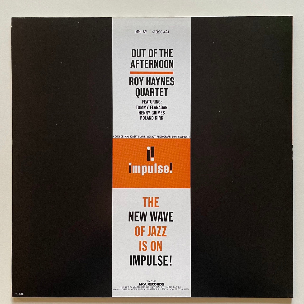 ROY HAYNES QUARTET / OUT OF THE AFTERNOON on Impulse Japan LP NM Roland Kirk Tommy Flanagan