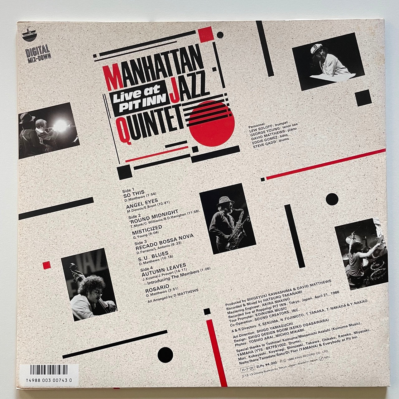 MANHATTAN JAZZ QUINTET / LIVE AT PIT INN (2LP) - Japan Original NM Audiophile