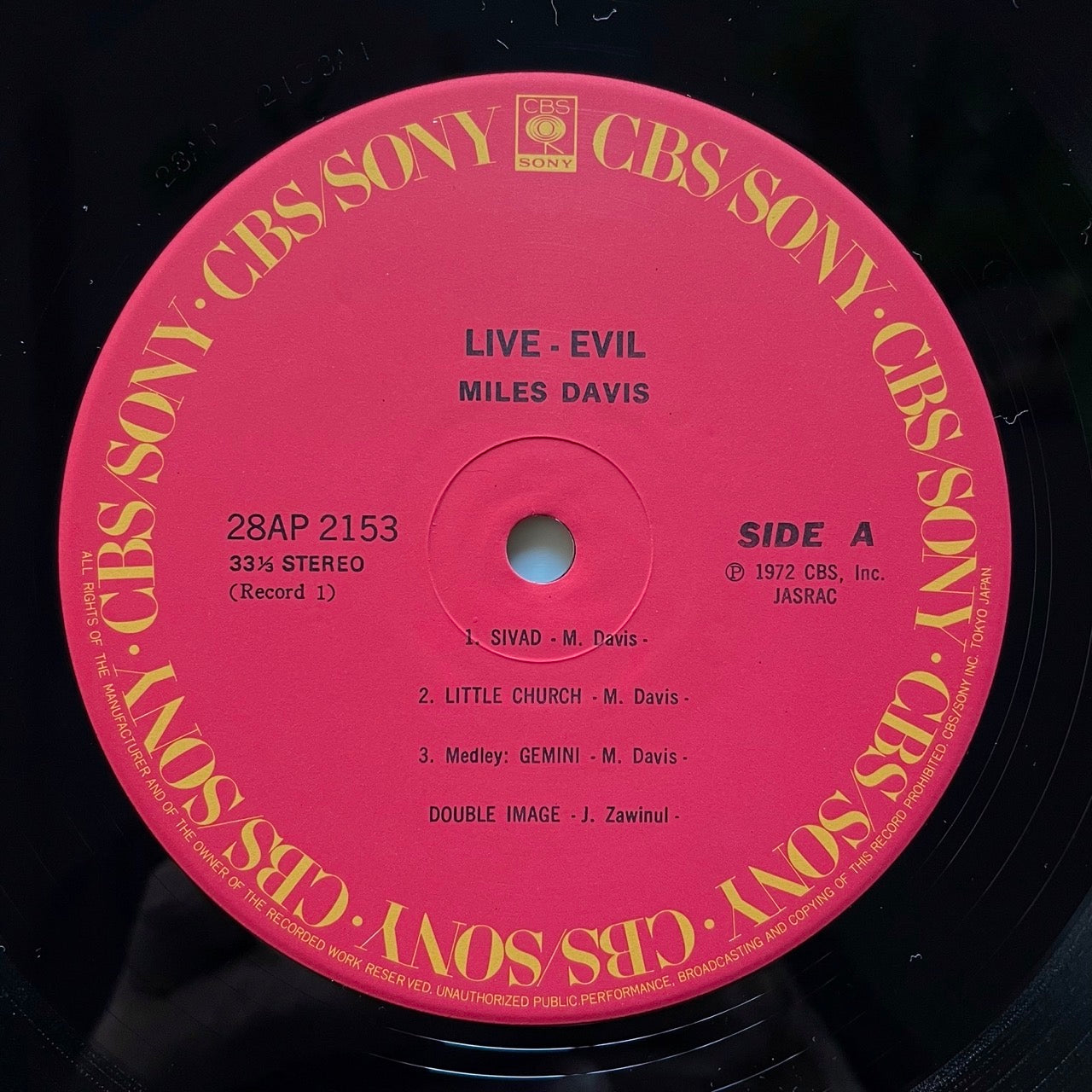 MILES DAVIS / LIVE-EVIL - Japan CBS/SONY 2LP 28AP-2153/4